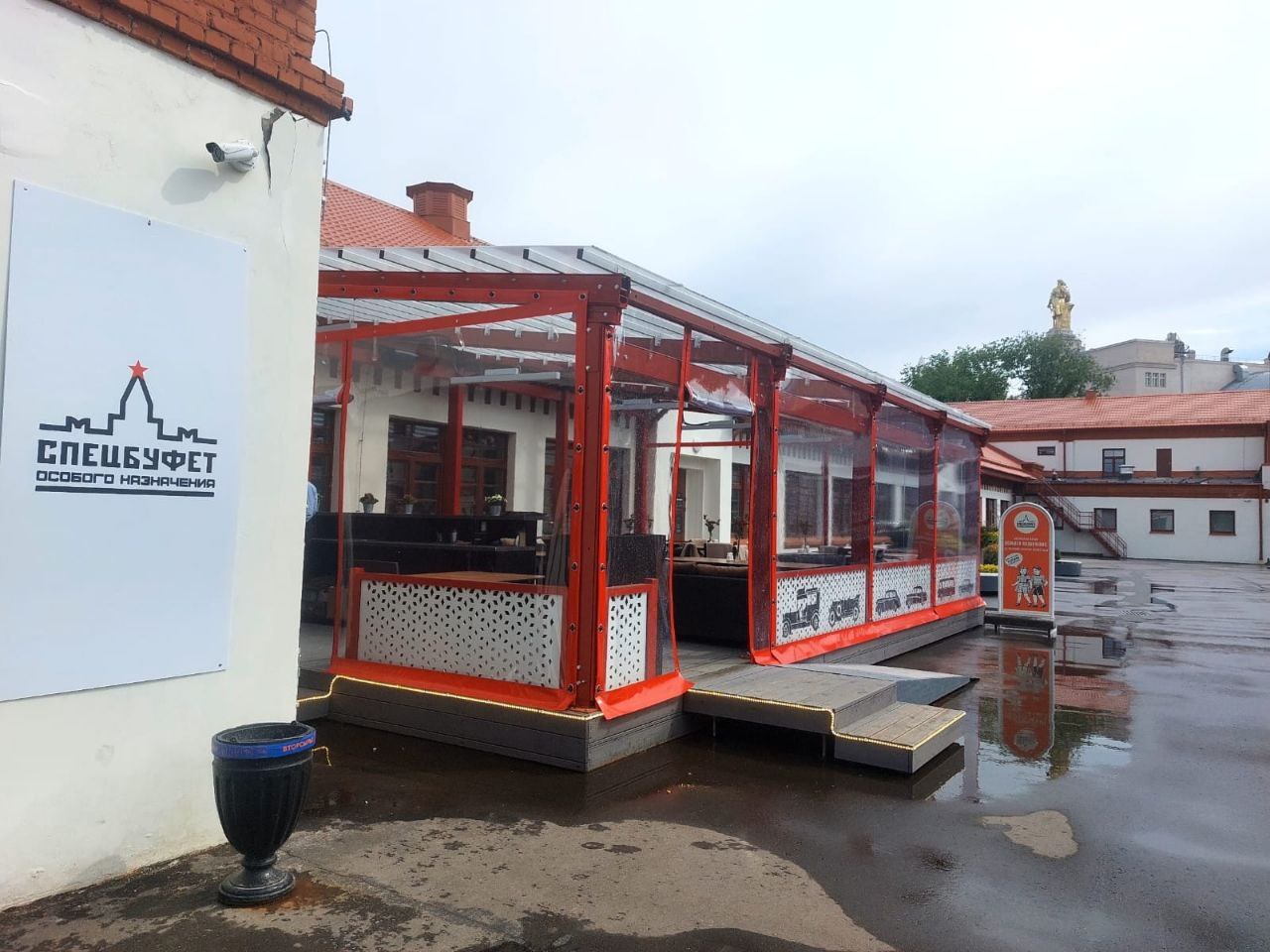ПВХ шторы для летней террасы кафе в городе Домодедово